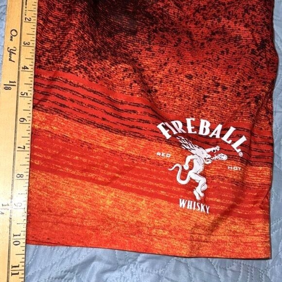 Fireball Whisky Mens Swim Trunks Red Gradient Striped Design With Pockets S - Picture 6 of 6